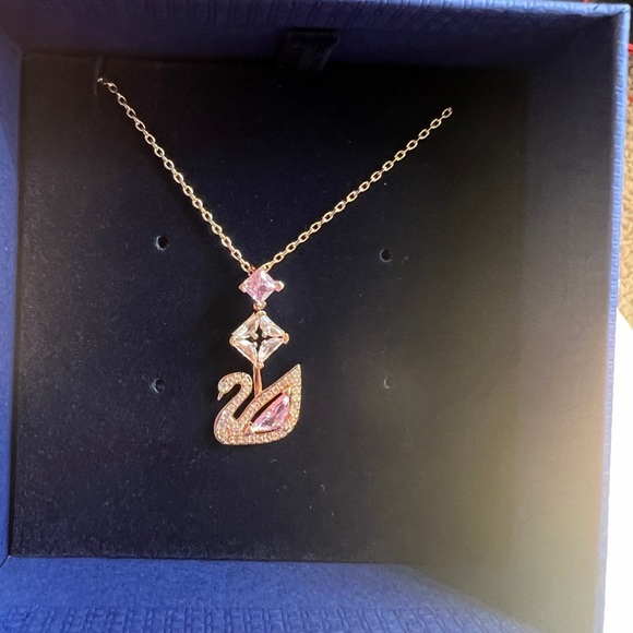 Swarovski Dazzling Swan Collection Rose Gold Necklace - Picture 4 of 11